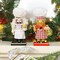 Set of 2 Christmas Nutcracker Figures, 7 Inch Wooden Nutcracker Santa Chef and Gingerbread Man Chef, Large Xmas Nutcracker Tabletop Centerpieces Mantel Shelves Decorations